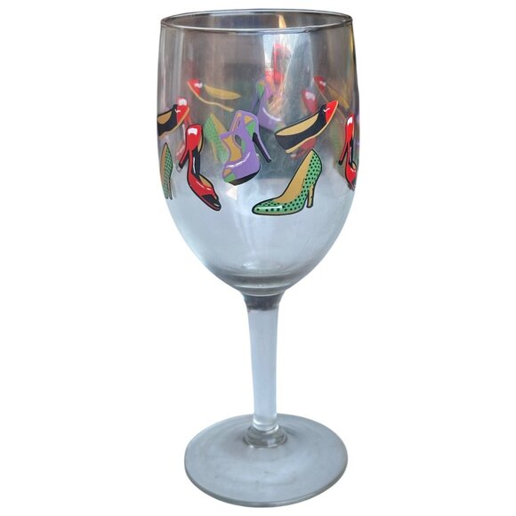 High Heel Shoes Theme Clear Stemmed Wine Glass 10 oz. Capacity 7" Tall - Picture 1 of 10